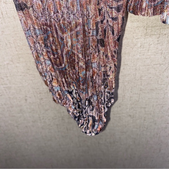 Joie Size Large Metallic Longsleeve High Neckline Top with Stretchy Waist - Picture 5 of 10